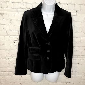 Ann Taylor LOFT Velvet Fully Lined Button Front Blazer Size 8P